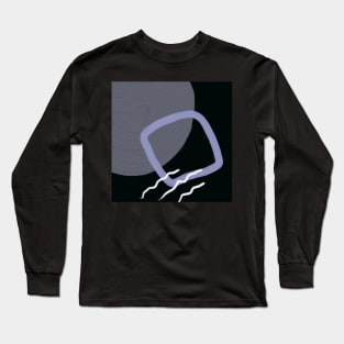 Retro Black Box Abstract Art Long Sleeve T-Shirt